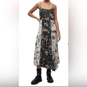 ALL SAINTS 
Leowa Gia Long Sleeve Sweater Dress - Black/ Stone